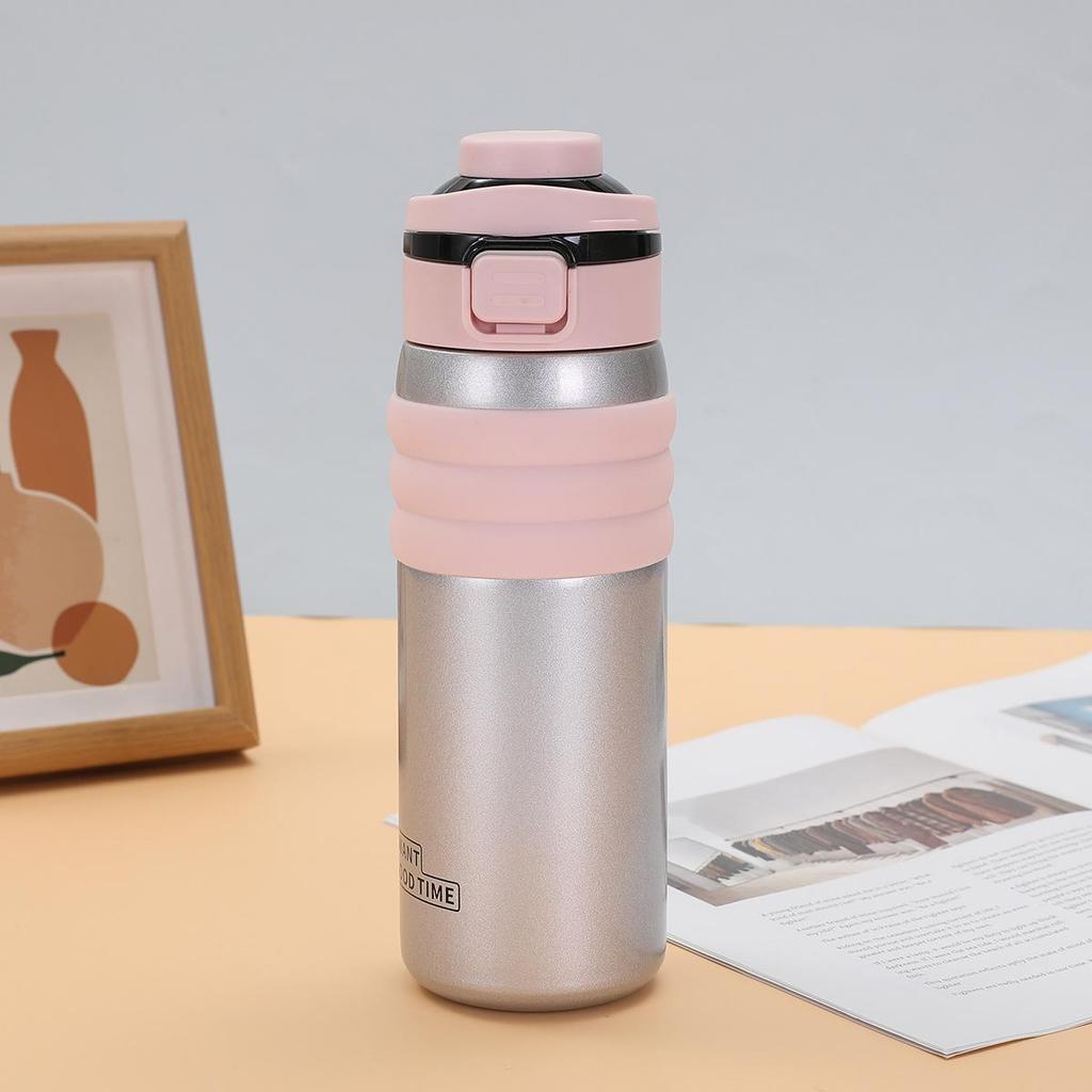 High Value Large Capacity Sports Kettle 316 Stainless Steel Double Layer Vacuum Thermos Cup Outdoor Double Drink Bouncing Cup