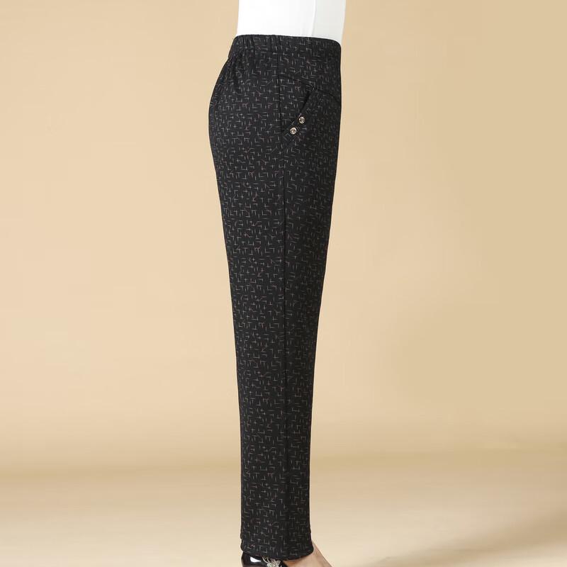 Yalou Women's Winter Fleece-Lined Thickened Straight-Leg Pants