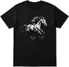 Black Running Horse Graphic T-Shirt for Men & Women Unisex Cotton Tee