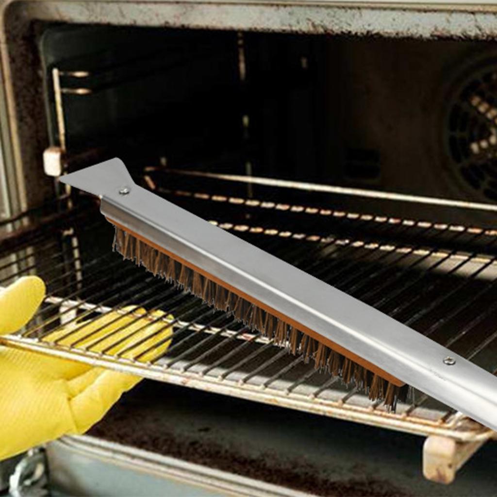 Pizza Oven Brush 53.5cm, With Stainless Steel Scraper And Brass Bristles