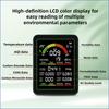 9-in-1 Air Quality Detector CO2 Monitor co, hcho, tvoc, c6h6, aqi, noise Level Detector Formaldehyde Temperature Humidity Meter
