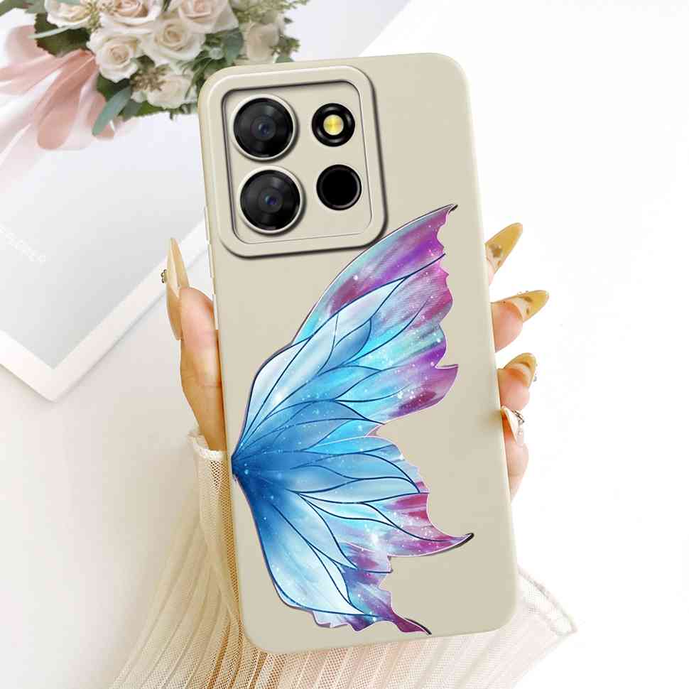 For Infinix Smart 7 Plus Case Beautiful Butterfly Cover For Infinix Smart7 Plus Smart7Plus Silicone Soft Phone Shell Capas 6.6"