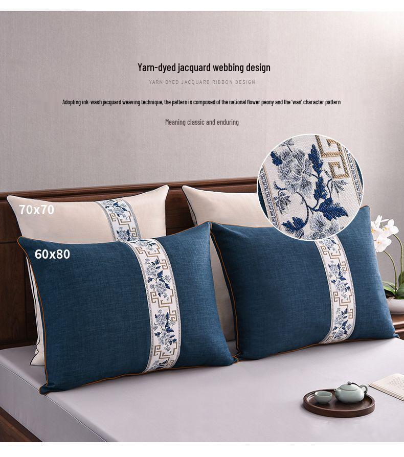 Chinese Style G5Z Throw Pillow Cushion with Core for Sofa & Bed