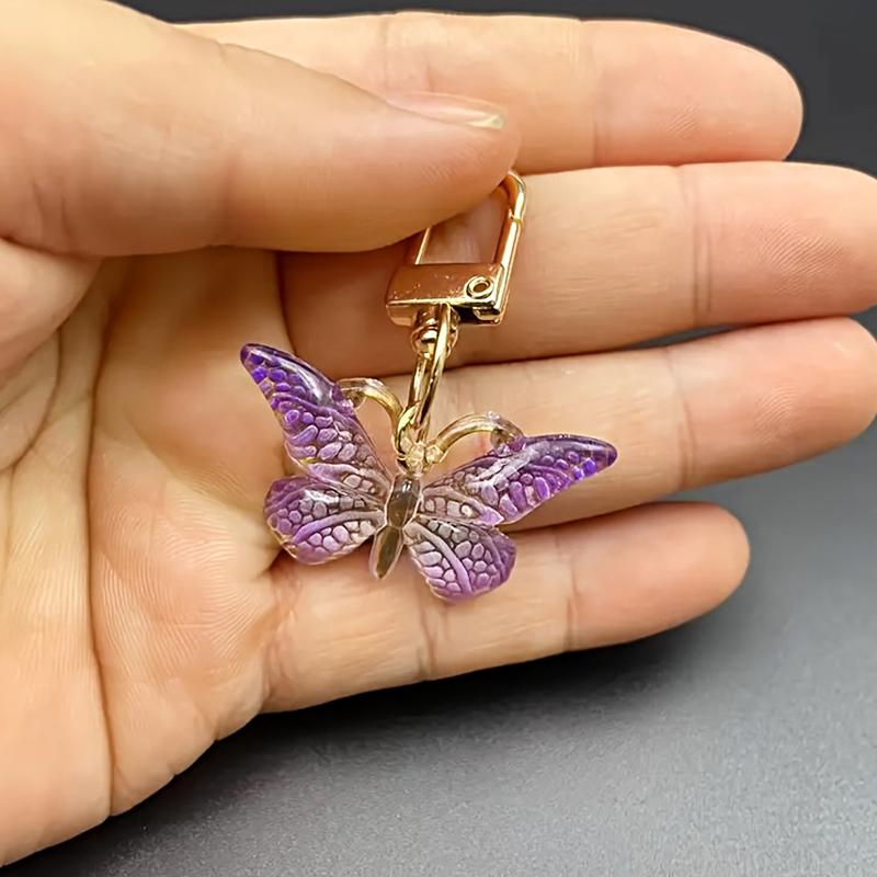 1Pc Alloy Keychain Charm Keychain Bag Women'S Gift Butterfly Keychain Backpack Multi-Color