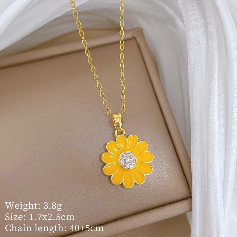 Kupfer-Mikro-Intarsien Leichter Luxus Mode Persönlichkeit Temperament Wunderschöne Voll-Diamant-Halskette Damen Vielseitige Schlüsselbein-Kette Titanstahl