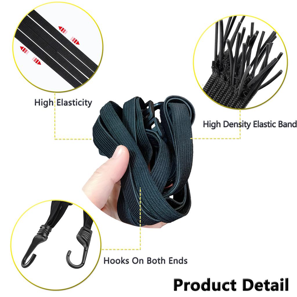 Trunk Cargo Straps For Jeep Wrangler TJ JK JL Hook Elastic Rope Shock Cord Luggage Organizer Stowing Tidying Car Accessories