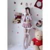 Christmas Lingerie Set Cute Bunny Cosplay Costume Halloween Party Pink Red Two Colors