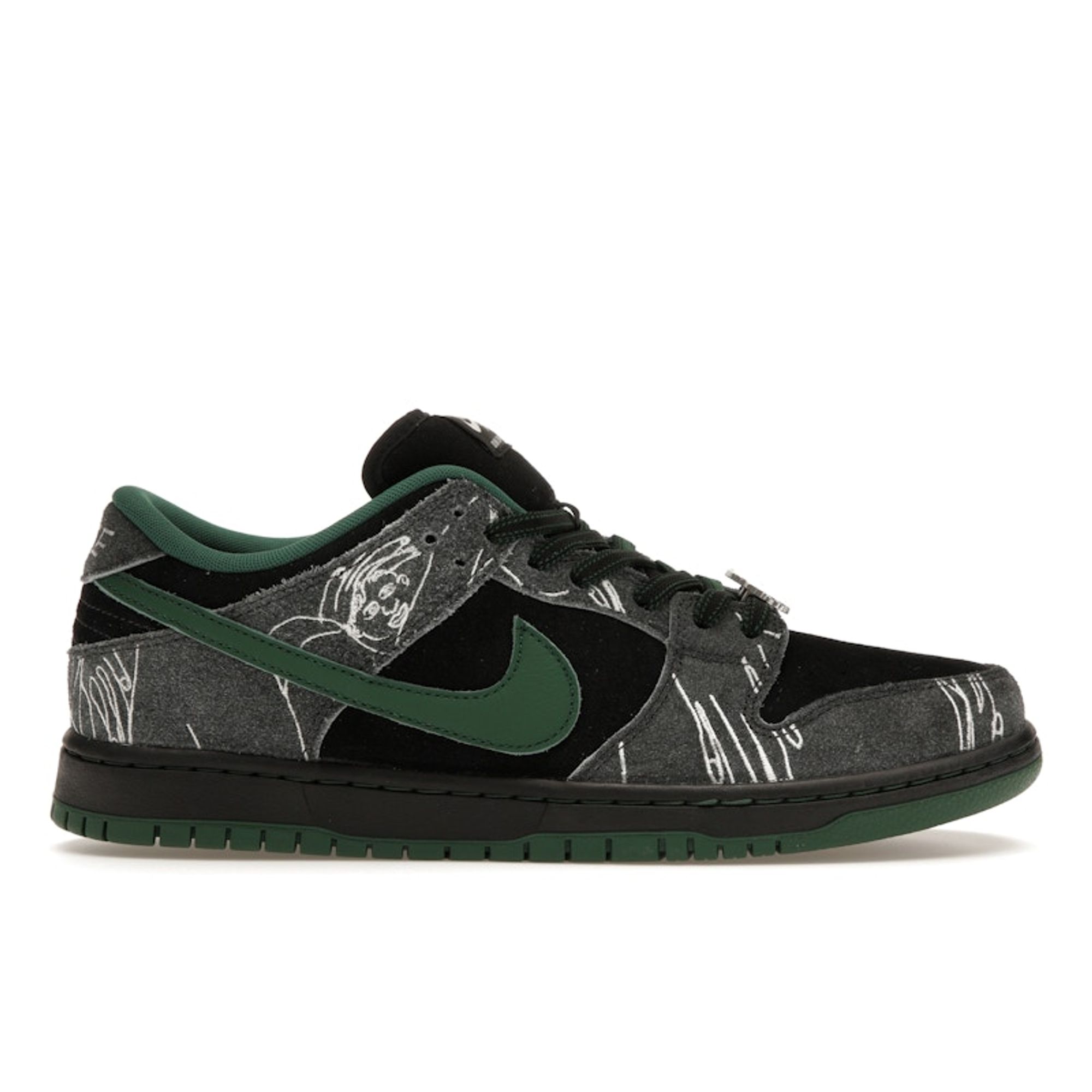 There Skateboards X Nike Dunk Low Sb Ultra Humanized Unisex Sneakers Zwart Gorge-Groen Summit-Wit HF7743-001 42