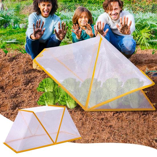 Garden Row Plant Protector Foldable Raised Garden Beds Plant Nursery Cover with Ground Nails Vegetable Rows Guard