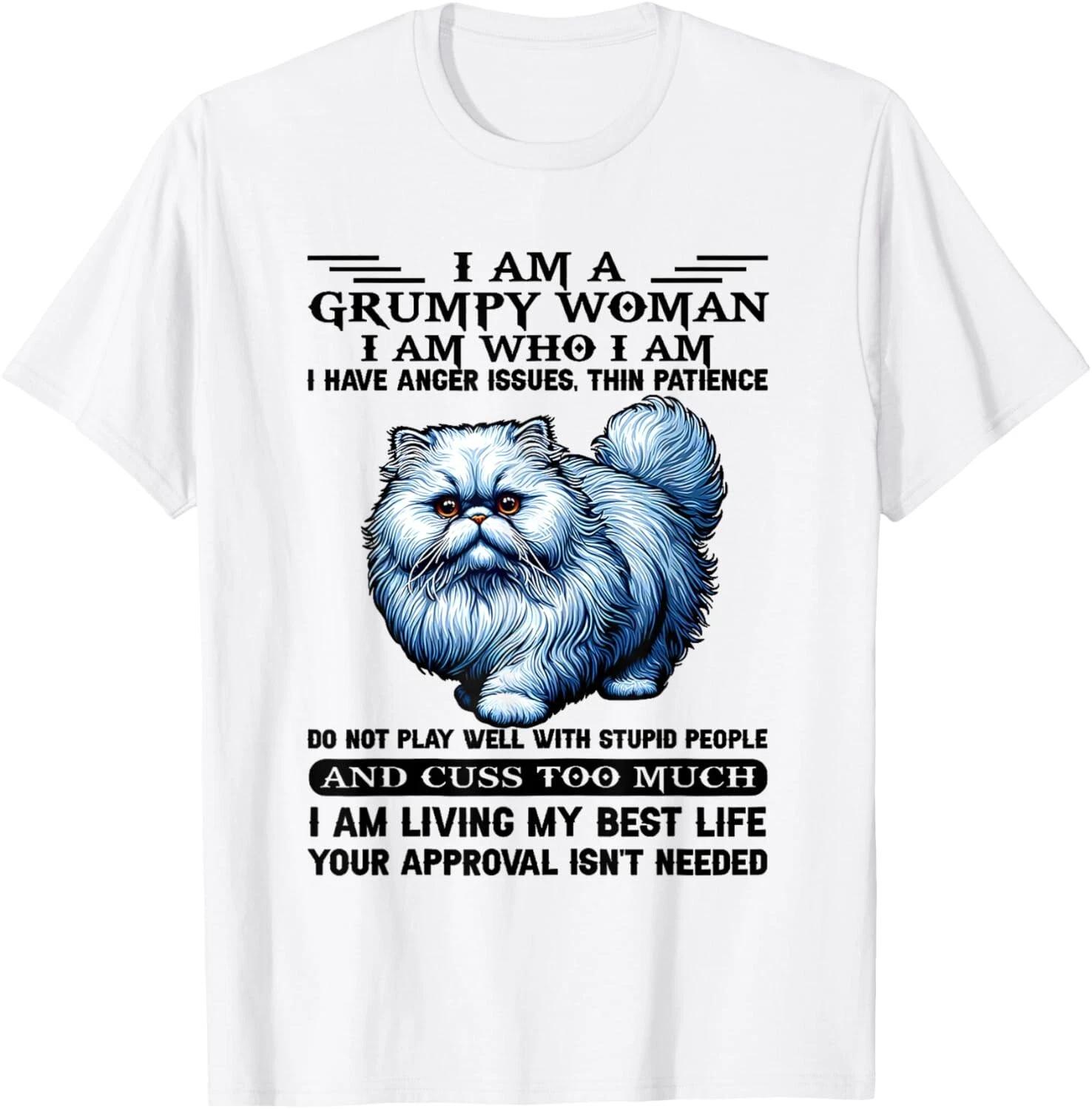 Cute Raccoon I Am A Grumpy Old Woman I Am Who I Am Funny Gift Unisex T-Shirt M