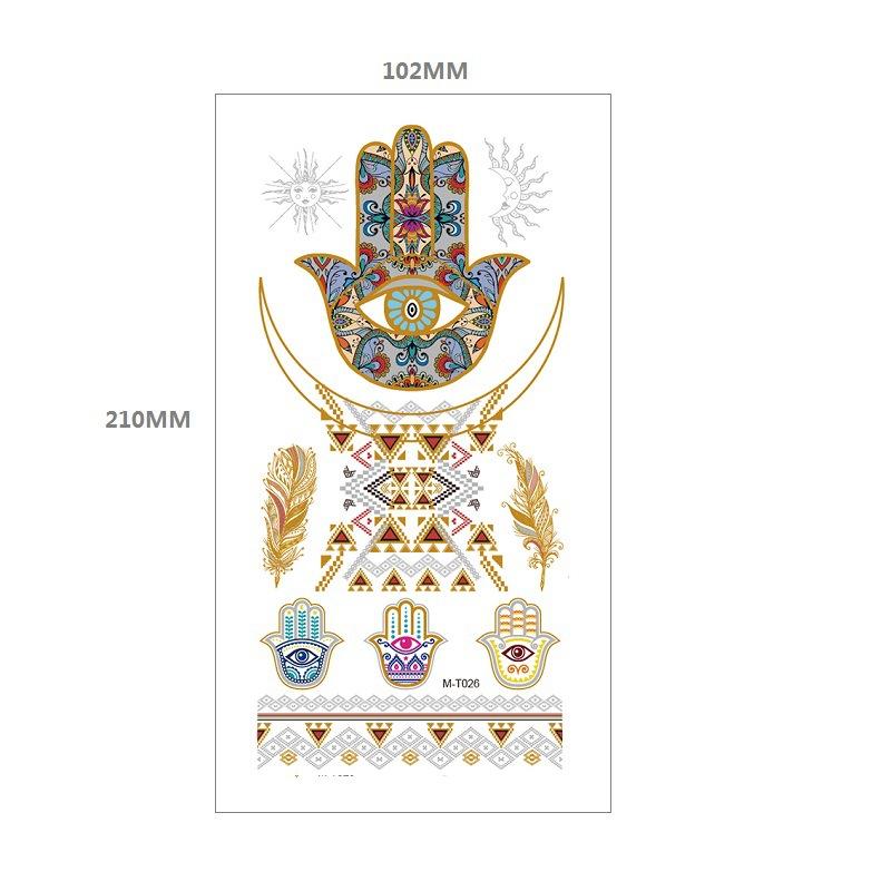 Bronzing Tattoo Sticker Water Transfer Mt Metal Waterproof Tattoo Sticker Party Party Amazon Wind Tattoo