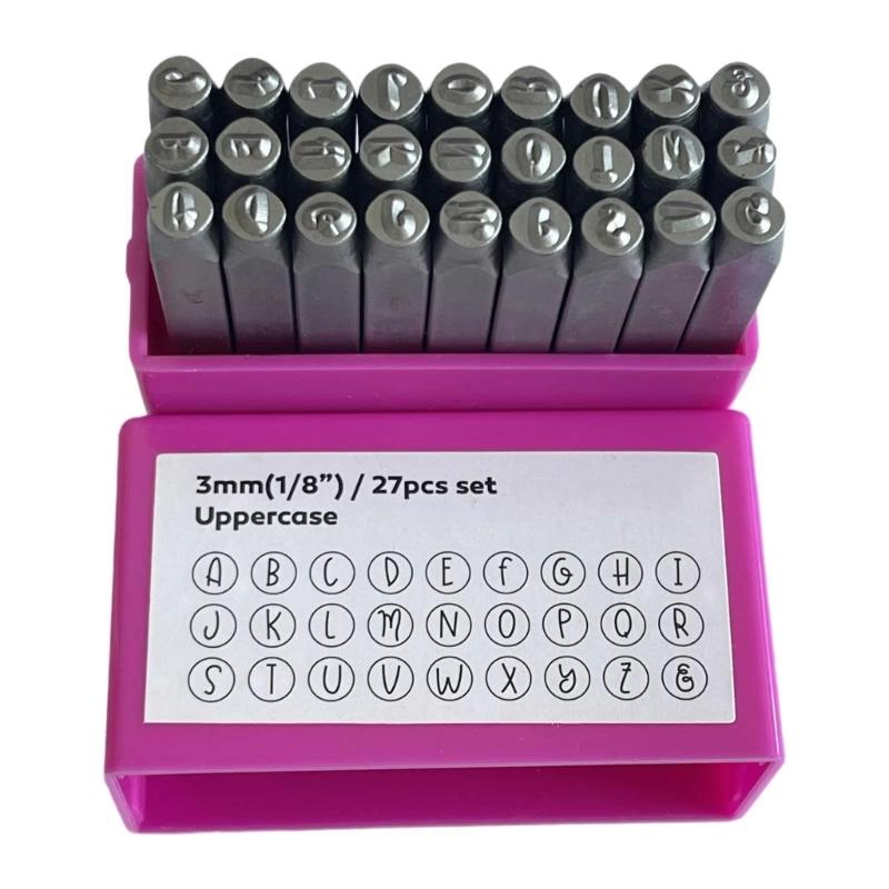 Professional 3mm Steel Letter Number Stamper Metal Handle Leather Punches Carving Tool For Leather Craft Jewelry Making