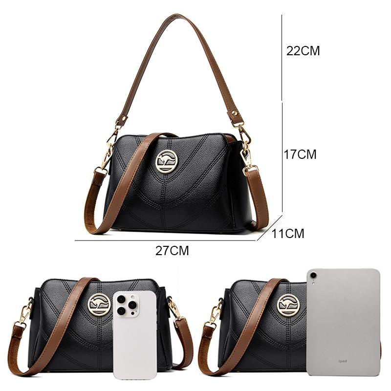 Einfarbig Luxus Designer Hochwertiges Leder Damen Handtasche Geldbörsen Multifunktional Damen Schulter Umhängetaschen Sac Femme