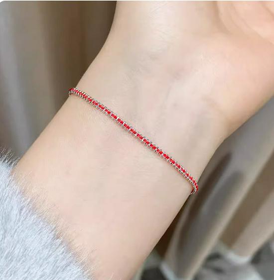 Women's Pure Silver Red Rope Bracelet - Niche Design, Handwoven New Year Jewelry