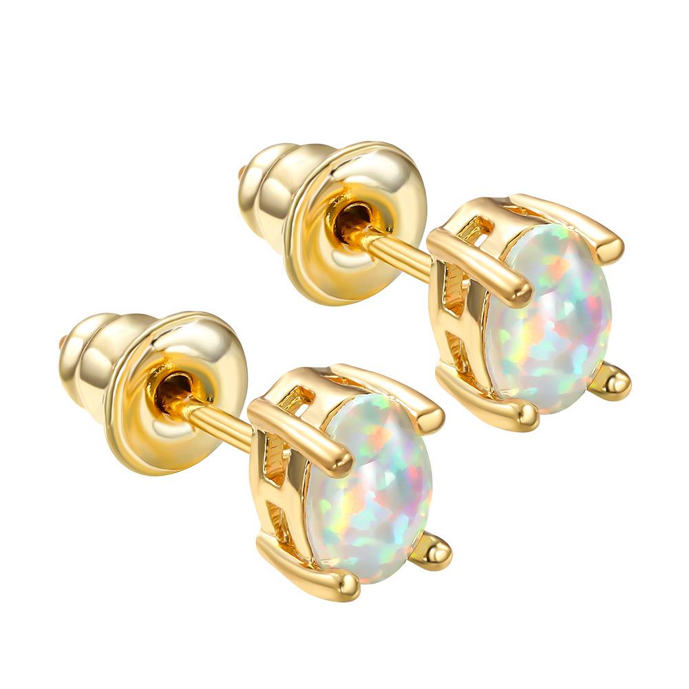 European and American Fashion Minimalist Style Oval Earrings Mini Cute and Versatile Girl Heart Earrings