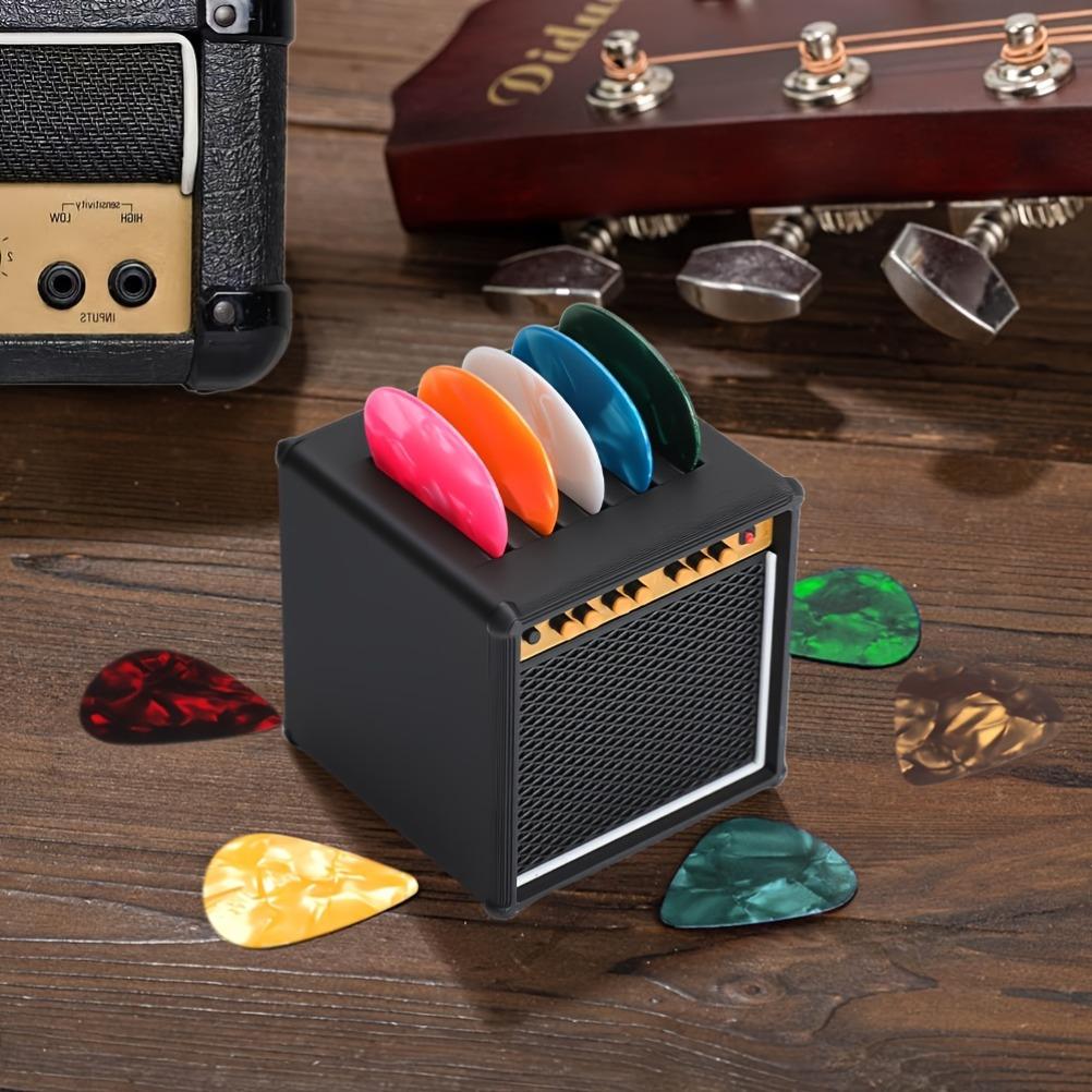 Guitar Pick Holder Guitar Speaker Model Pick Storage Box Portable Ukulele Guitar Pick Holder Guitarist Gift