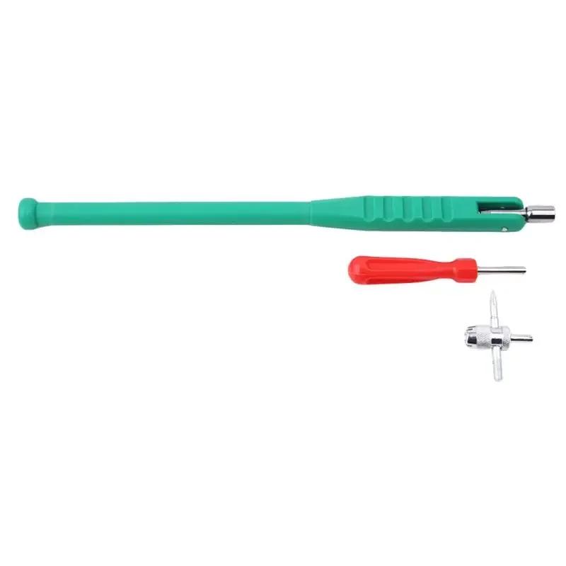 Tire Valve Stem Puller Tube Metal Tire Repair Tools Valve Stem Core Car Motorcycle Remover. Green