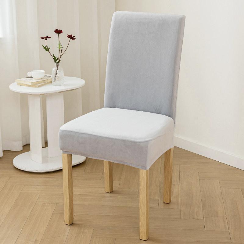 Velvet Dining Chair Cover Dustproof Elastic Soft Chair Seat Cover Slipcover Suitable for Living Room Home Decor Office 1PC