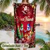 Soft Beach TowelChristmas Custom Name Print Towel For Bathroom Beach Indoor Decor Holiday Gift