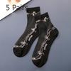5 Pairs of Women's Summer Thin Fashion New Flower Tube Crystal Stockings