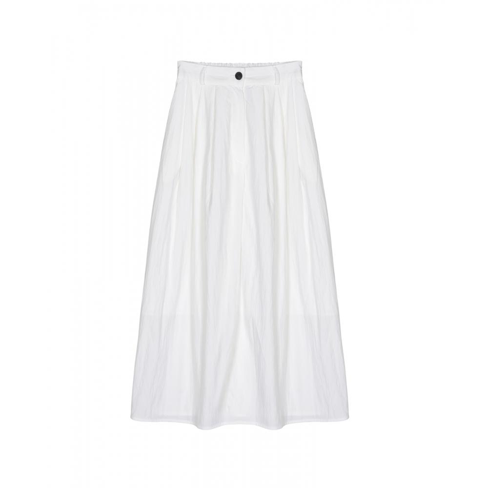 

NICKNICOLE MINIMAL FLARED LONG SKIRTIVORY
