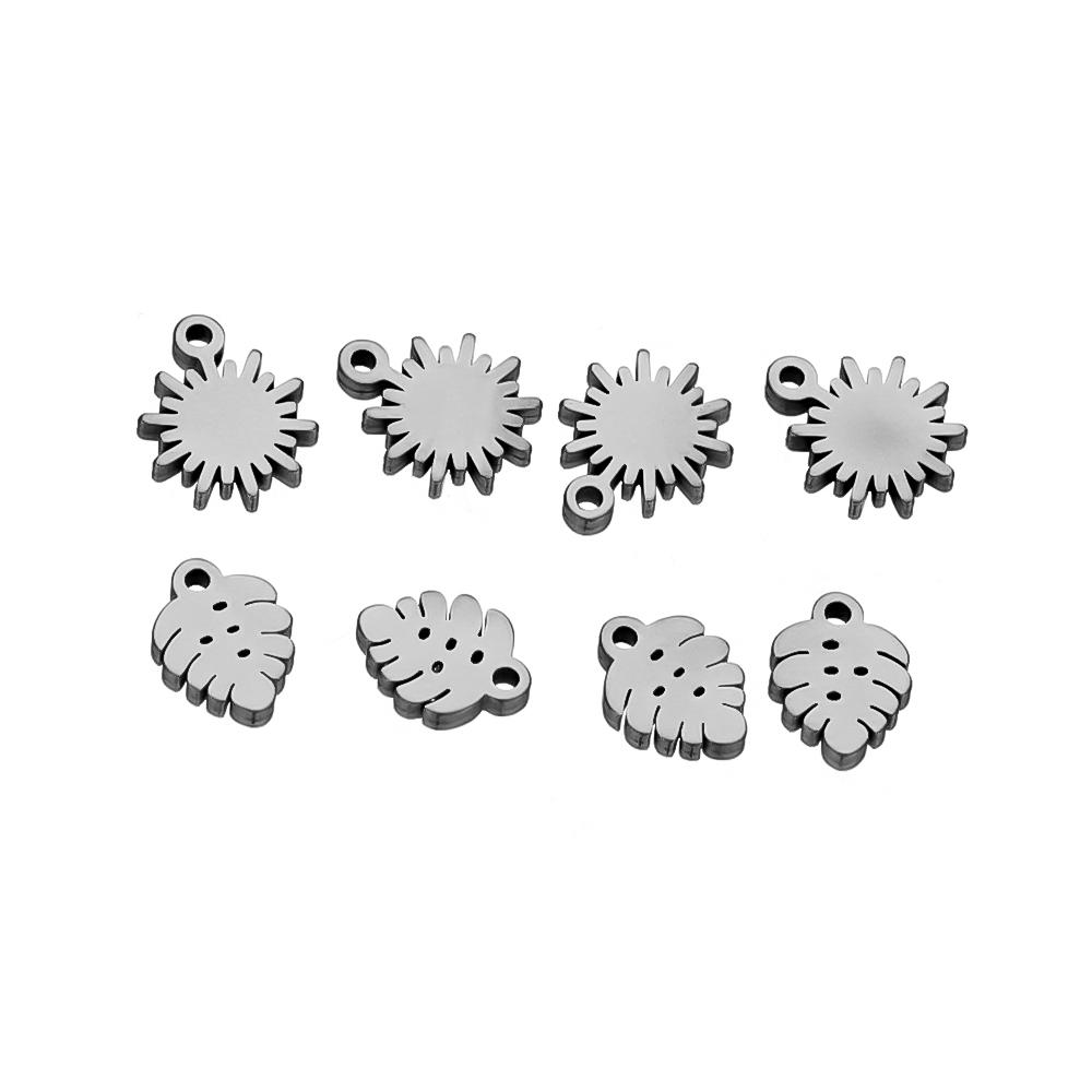20 pièces Acier Inoxydable Couleur Dorée Pendentifs Tournesol Petites Feuilles Breloques DIY Collier Fabrication de Bijoux Accessoires Bracelet