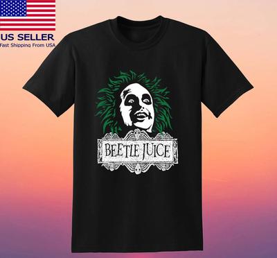 Beetlejuice Cartone Animato Testa Horror Uomo Nero Taglia S-5XL