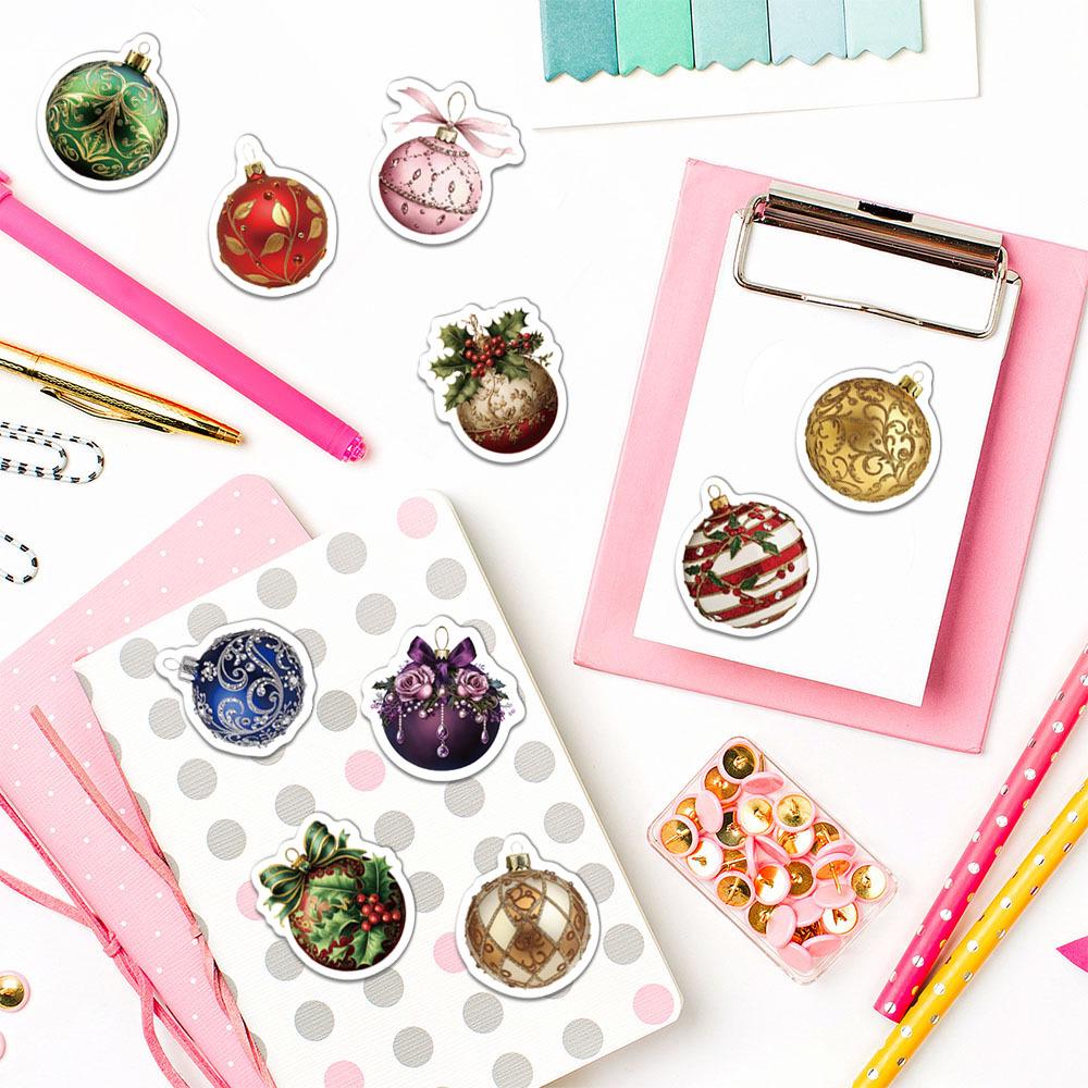 Creative Christmas Ball Stickers - 500 Sheets for Journal, DIY Phone Case, Notebook Decoration