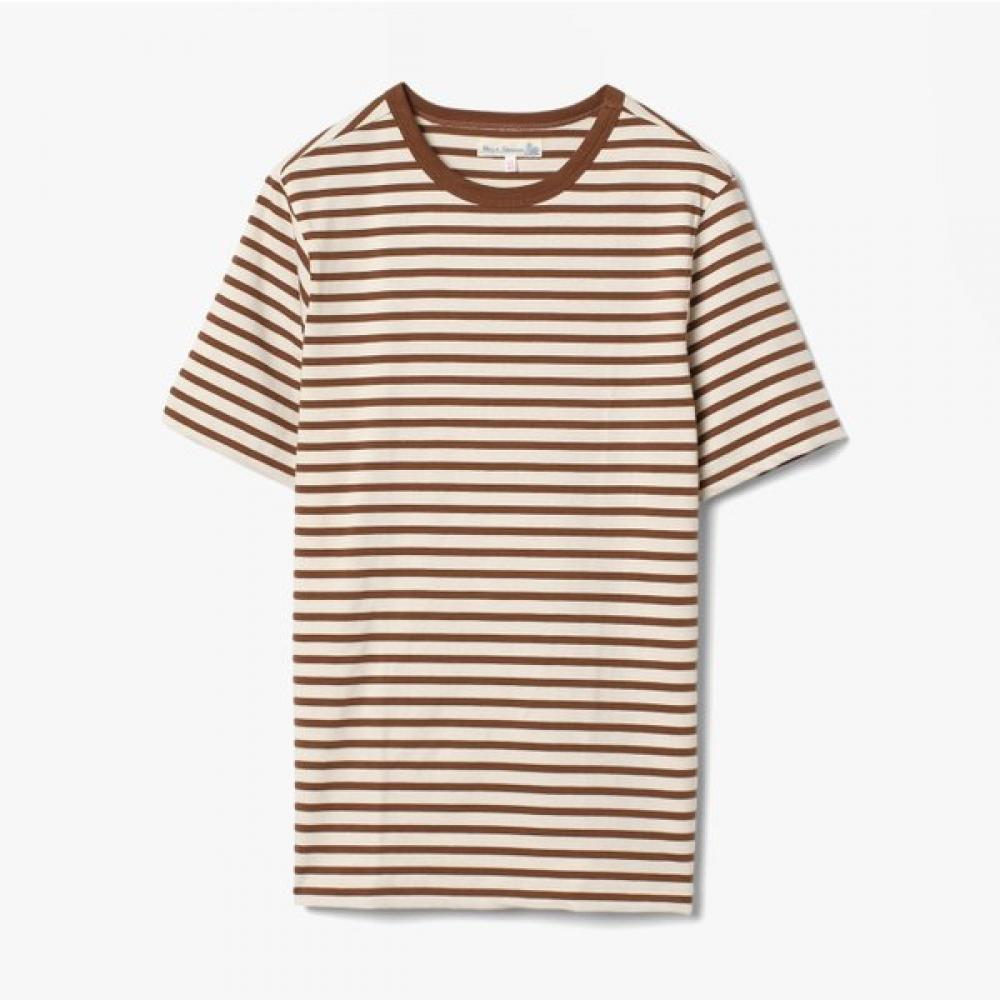 Merz B.schwanen Good Originals STripe T shirT Brown Mbe1m60006a50 Brown (BROWN)/XXL(115)
