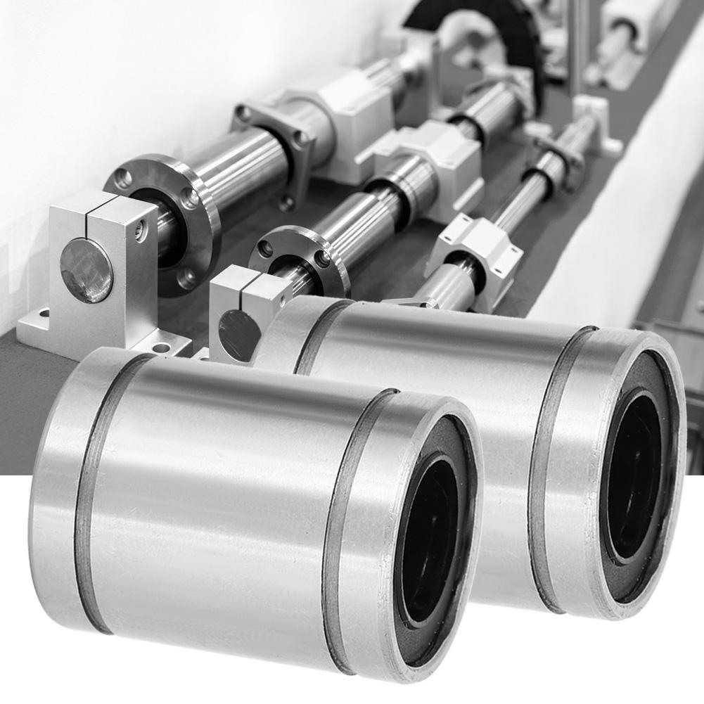 2Pcs Linear Motion Bearings Flange Extended Fast Rotating Speed Low Noise Bearing LM16UU