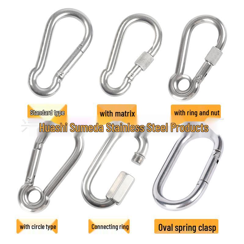 

304 Stainless Steel Safety Carabiner with Quick Link and Spring Snap Hook Standard M4