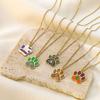 Dog Claw Necklace Exclusive Pendant Necklace Cute Titanium Steel Oil Dripping Dog Claw Pendant Necklace