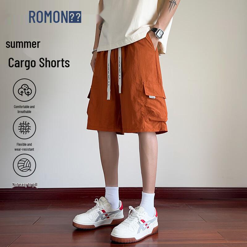 ROMON Men s Summer Loose Straight-Leg Shorts XL