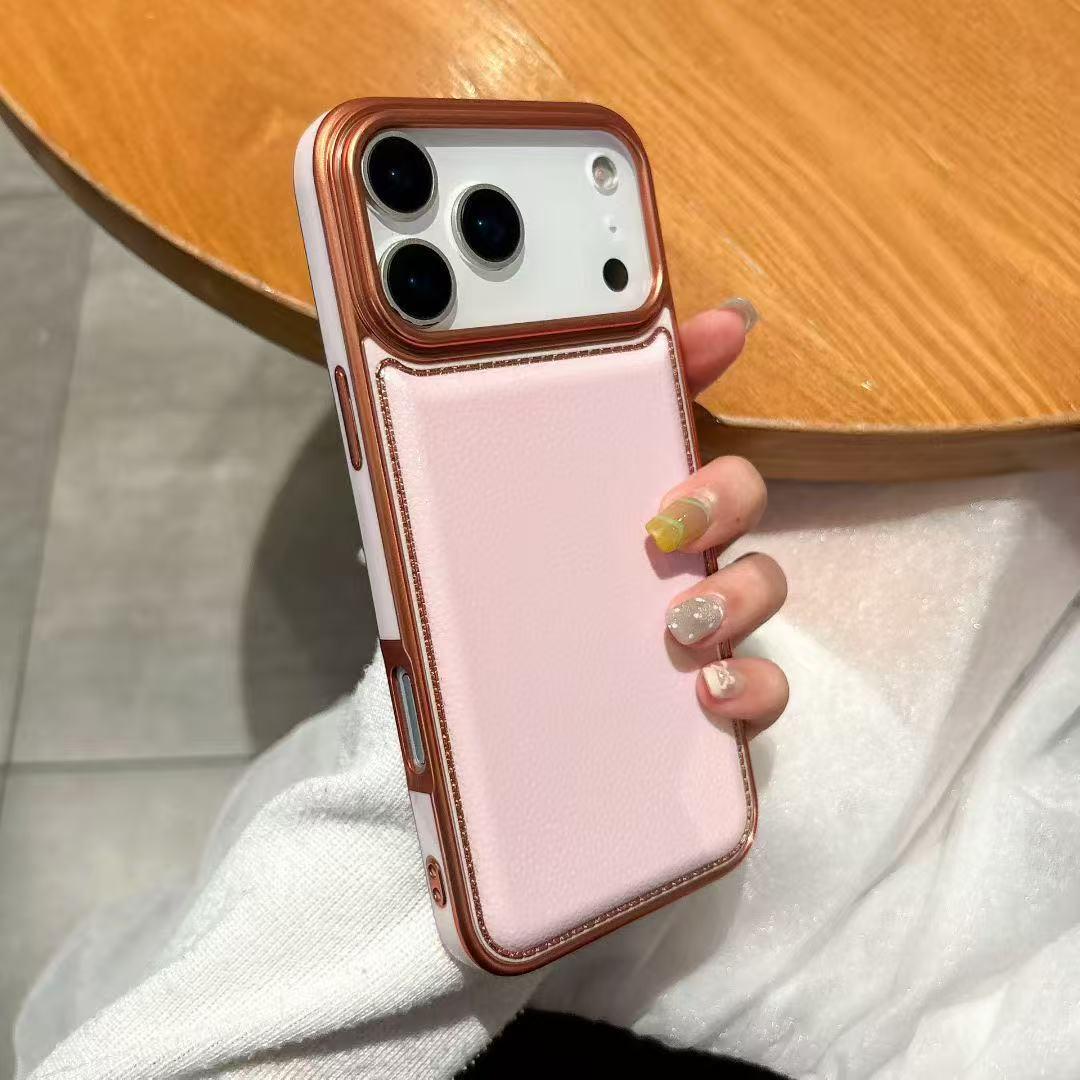 

Защитный чехол с гальваническим покрытием для iPhone 17PM и 16 Pro Max с текстурой «пузырчатая кожа» iPhone 16 Pro