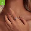Yinziyun Purple Flower Open Ring for Women – Elegant 925 Sterling Silver Jewelry