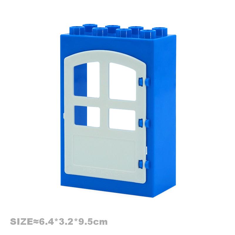 Große Bausteine Haus Zubehörteile Dach Fenster Wand Konstruktion Zusammenbauen Duplo Steine Lernspielzeug für Kinder Geschenk