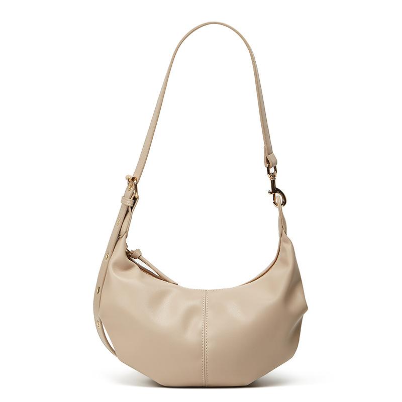 Soft leather texture croissant women's retro trend fashion one shoulder underarm cloud bag casual versatile messenger dumpling bag