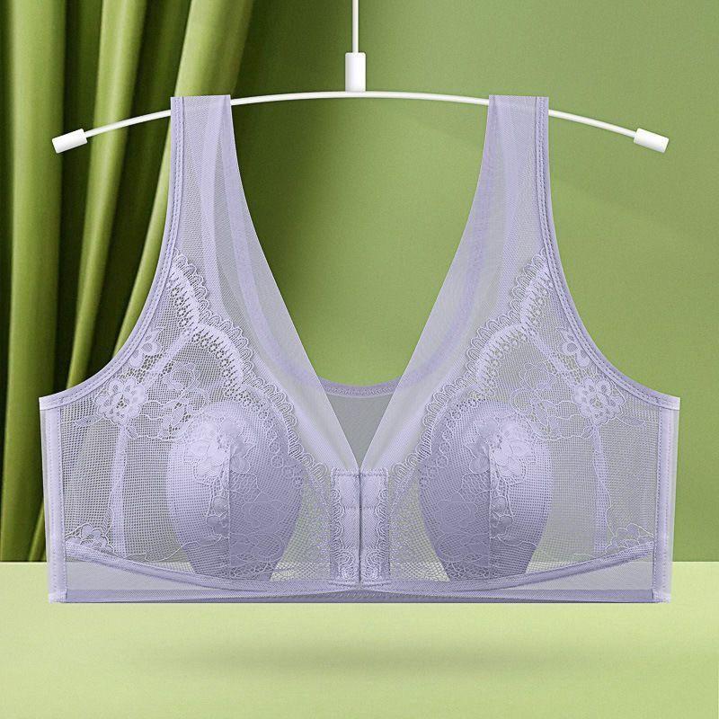 Front Bunny Ear Bra Ultra Thin Breathable Push Up No Underwire Lace Lingerie Women
