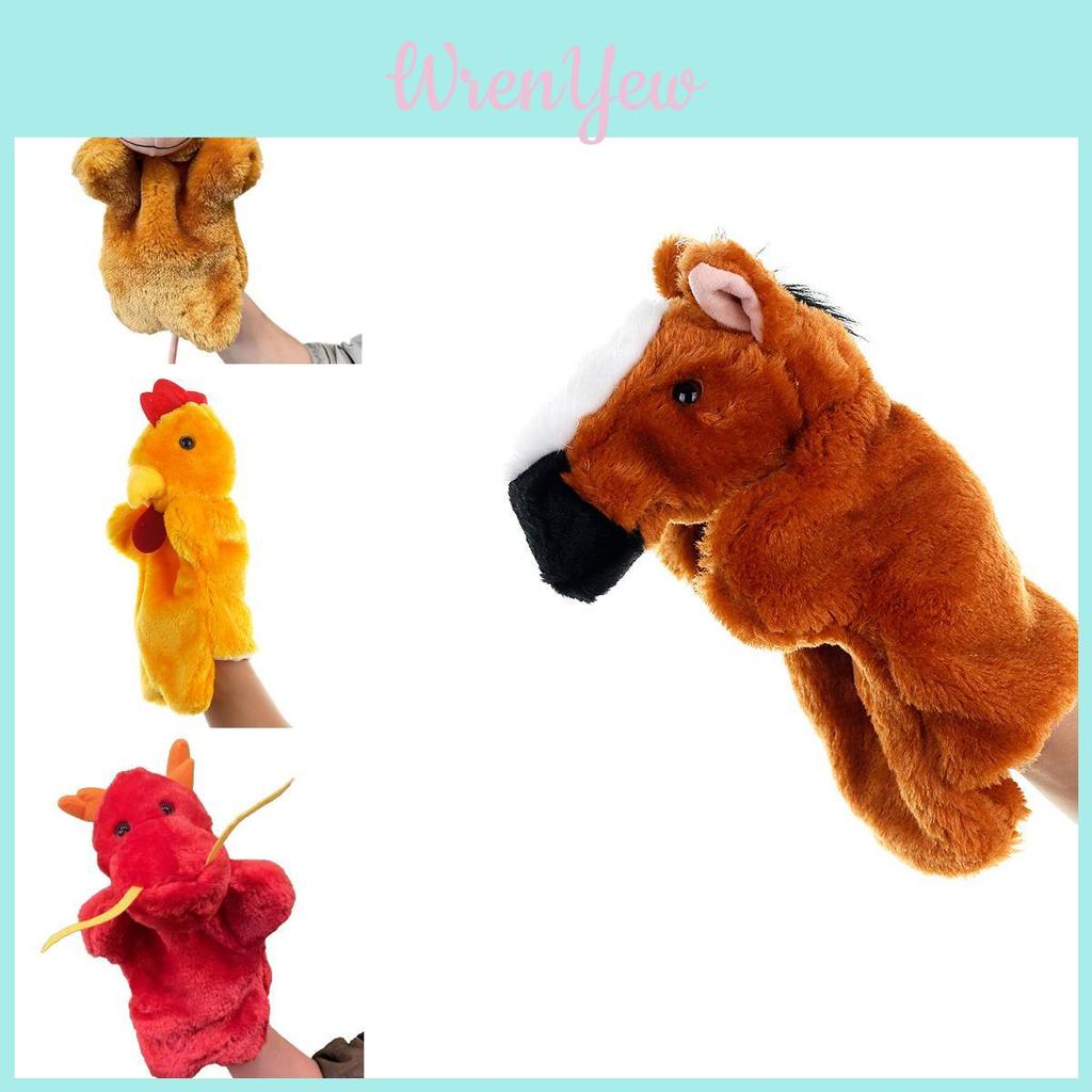 Zodiac Animals Plush Hand Puppet Set With Soft Pp Cotton For Children's Educational Playtime