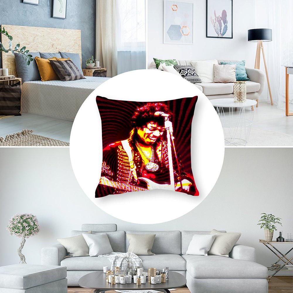 Piosenkarz J-Jimi H-Hendrix Poszewka Krótka Pluszowa Poszewki na Poduszki Sofa Dekoracyjna Prezent Dom Dwustronny Nadruk Poszewka na Poduszkę