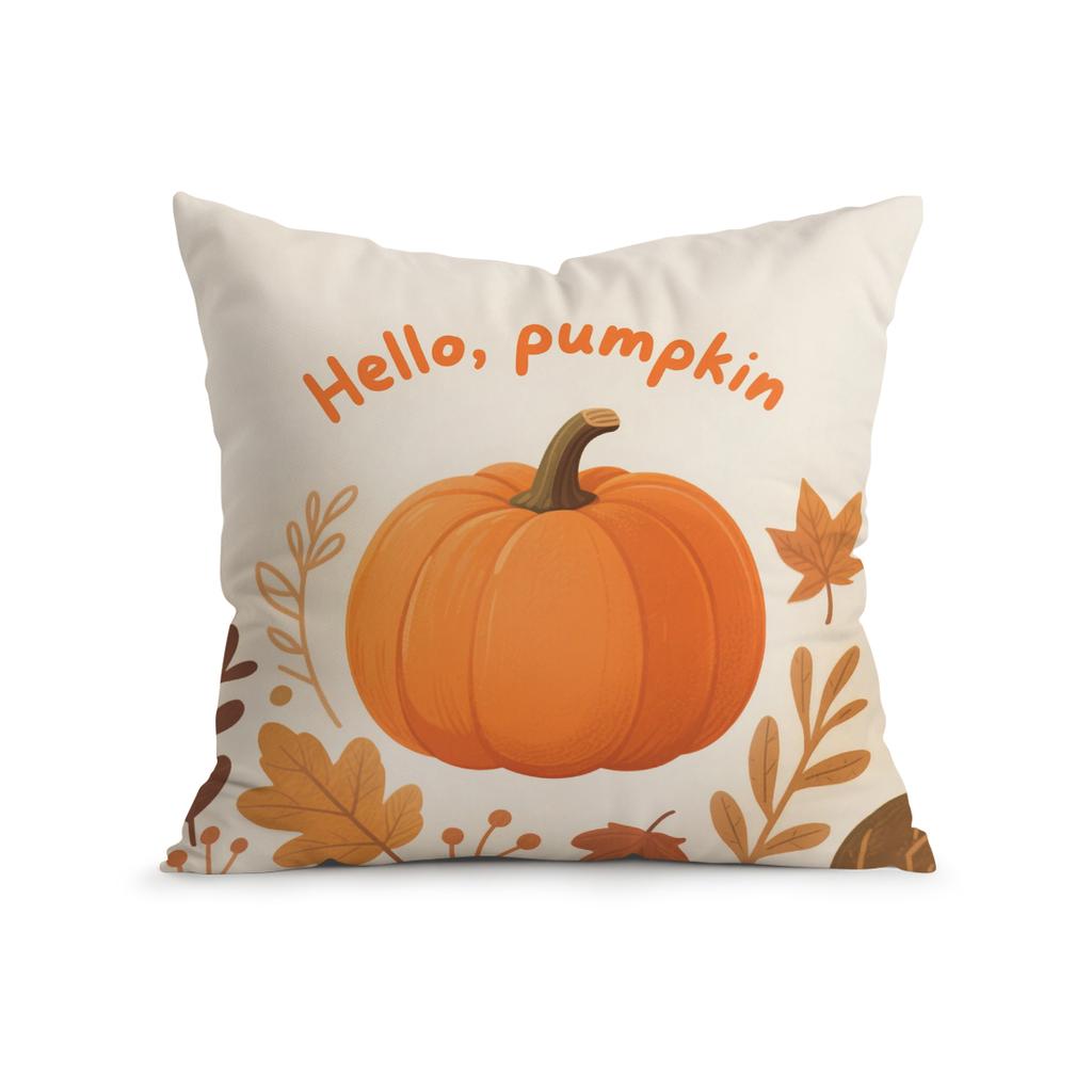 Home Decor Hello Pumpkin & Harvest Fall Pillows Pattern Cushion Cover Suitable For Sofa Bedroom Car Pillow Cover