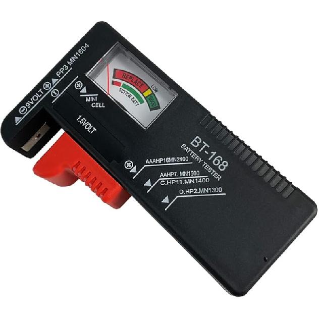 Battery Tester Checker, Universal Small Battery Tester for AAA AA C D 9V 1.5V, Button Cell Batteries Checker - Small Volt Checker for All Batteries - 1