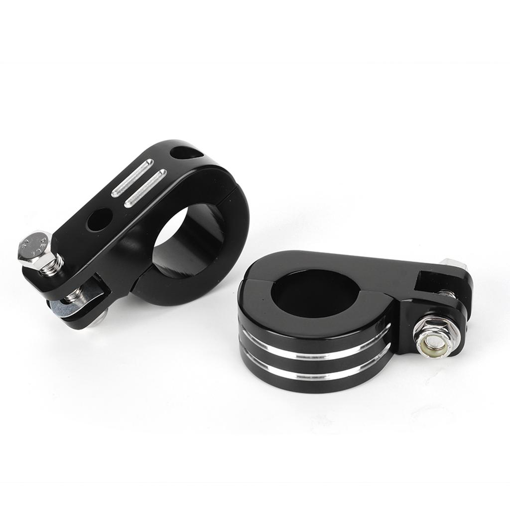 Pair of 32mm 1.25in Foot Peg Mounting Clamp Motorcycle Footrest Bracket Fit for Honda Silver and Black