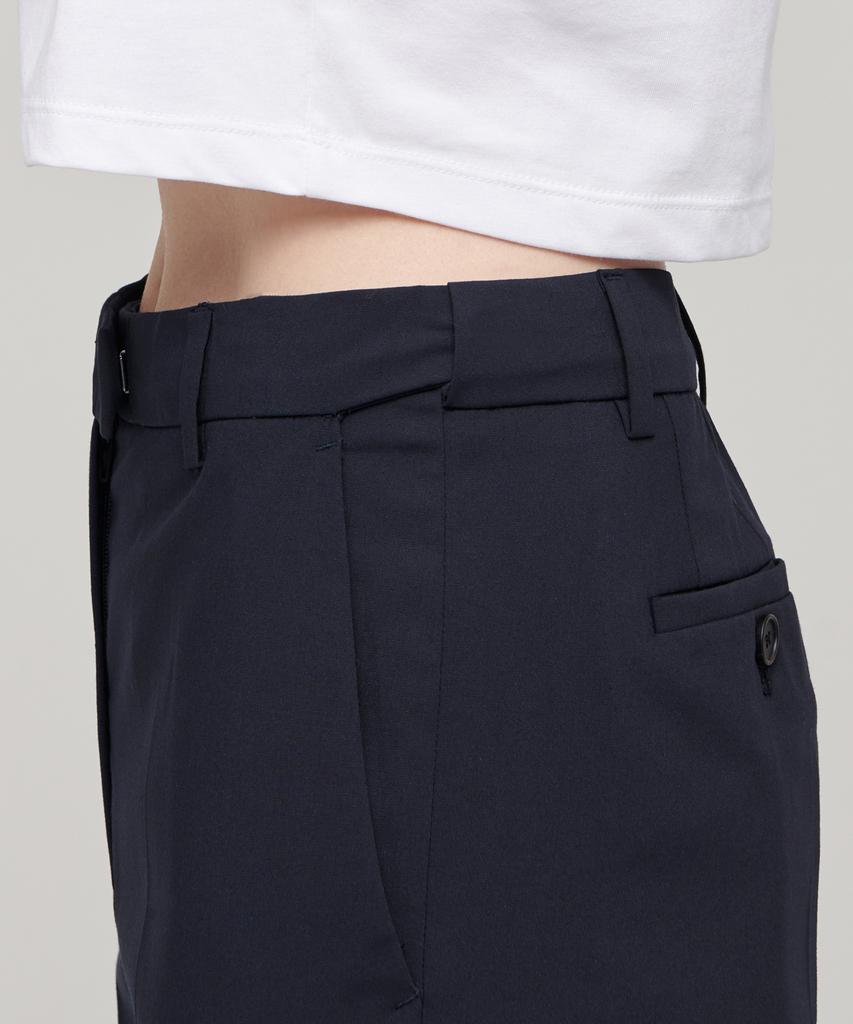 MUSINSA STANDARD WOMAN [Cooltandard] Women'S Straight Hidden Banding Slacks [Navy]