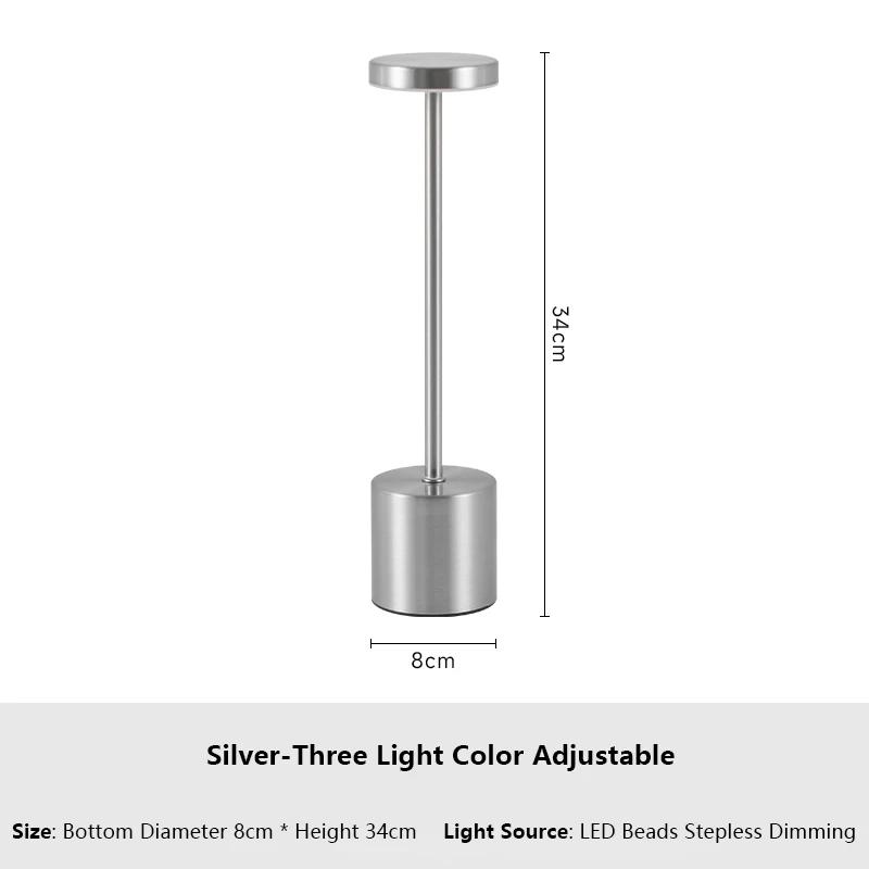 Touch Sensor LED Table Lamp Rechargeable Desk Lamp 3Colors Adjustable Bedside Creative Ambient Light Bar Room Decor Light