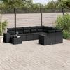 VidaXL Garden Lounge Set with Cushions 10 Pcs, Patio Sofas, Patio Furniture Set, Outdoor Furniture, Black 3255392