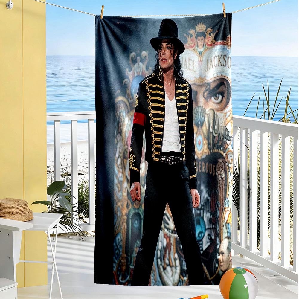 Asciugamano da Spiaggia Michael Jackson Super Morbido Microfibra Tessuto Asciugatura Rapida Comodo Leggero