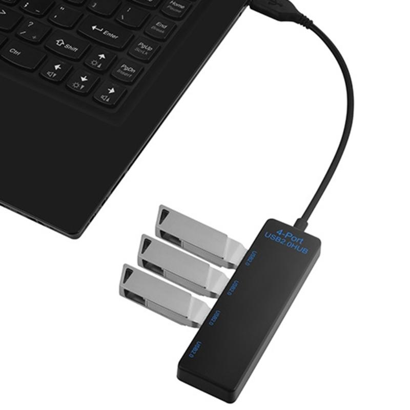USB C To 4 Port USB 2.0 Hub Adapter for Connecting Mouse Keyboard Flash Drive and More Charging Dock
