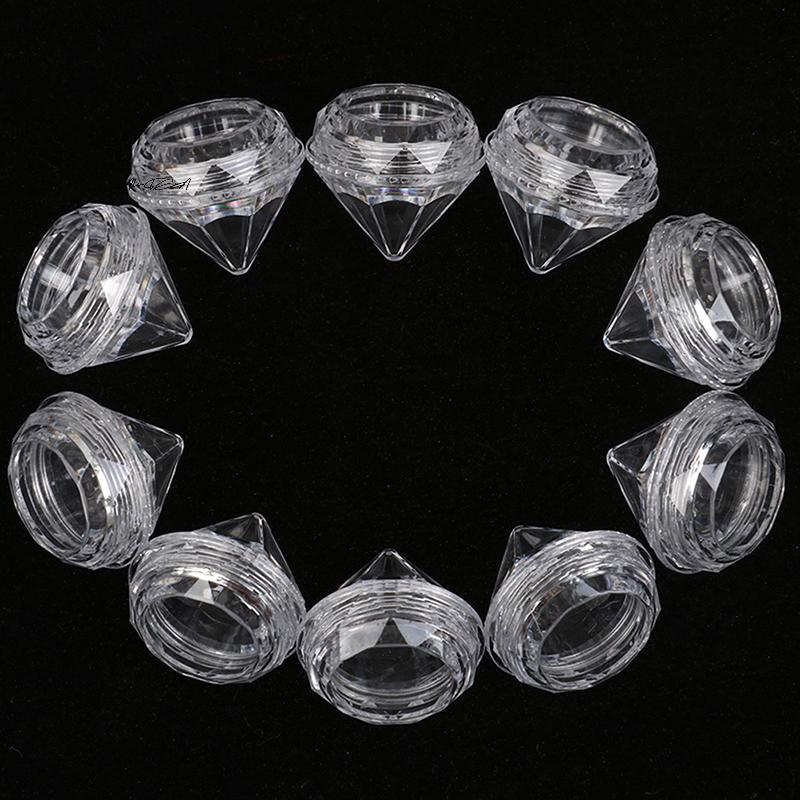 10Pcs/Set Mini 5g Diamond Cosmetic Empty Jar Pots Refillable Cream Boxes for Beauty Makeup Cosmetics