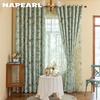 1PC NAPEARL Fashionable and Versatile Gardenia Green Printed Curtains Full Blackout Curtains for Bedroom Living Room Balcony Window for Home Decor